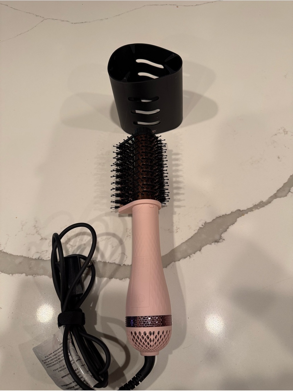 L’ange Le Volume 2-in-1 Volumizing Brush Dryer Blush Pink w/ Cover Oval Barrel